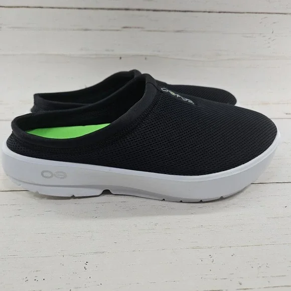 Oofos Oocoozie Sport Mule Recovery Slide Shoe Black Mesh Slip On Mens 11 44‎